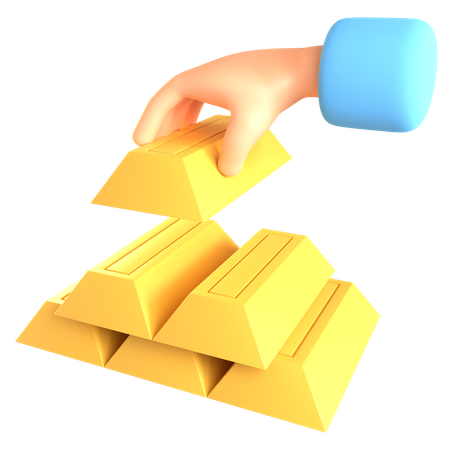 Tijolo de ouro  3D Icon