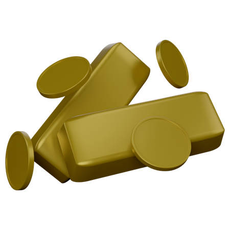 Tijolo de ouro  3D Icon