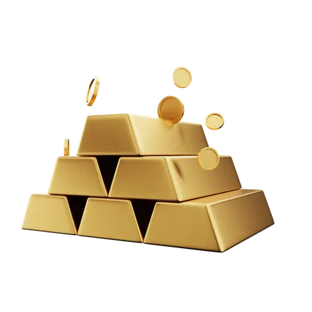 Tijolos de ouro  3D Illustration