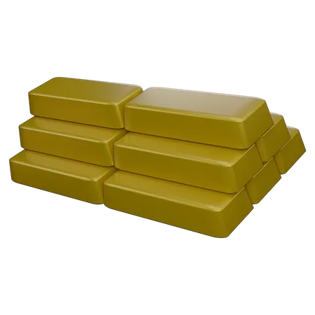 Tijolos de ouro  3D Icon