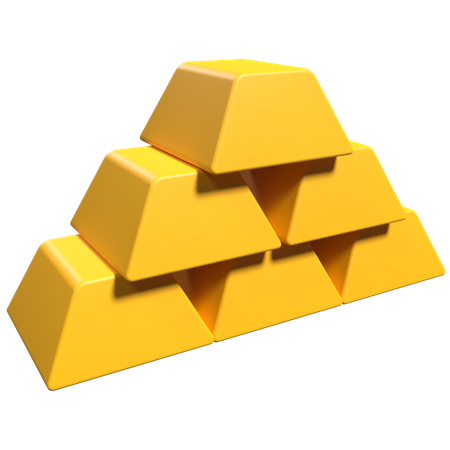 Tijolos de ouro  3D Icon