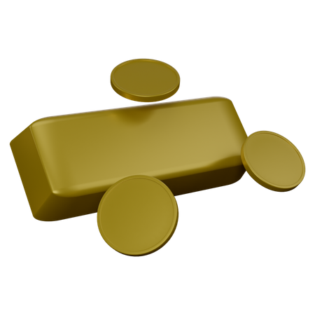 Tijolos e moedas de ouro  3D Icon