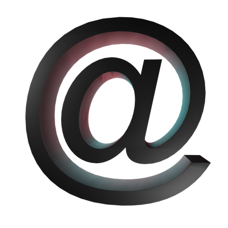 Tik Tok At Sign  3D Icon