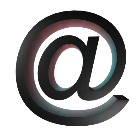Tik Tok At Sign  3D Icon