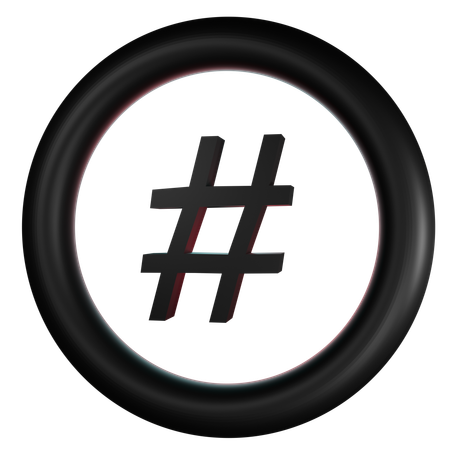 Tik Tok Hashtag  3D Icon