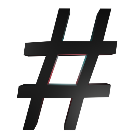 Tik Tok Hashtag  3D Icon