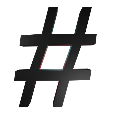 Tik Tok Hashtag  3D Icon