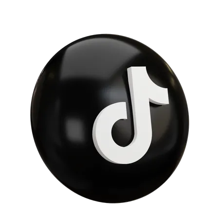 Tiktok Logo Social Media Bubble Shape Buttons 3 D 3D Icon