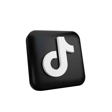 Tiktok Logo Social Media Bubble Shape Buttons 3 D 3D Icon