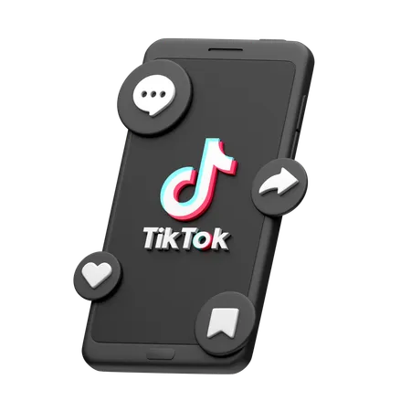 Tiktok no smartphone  3D Icon