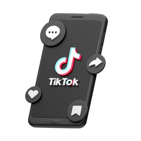 Tiktok sur smartphone  3D Icon