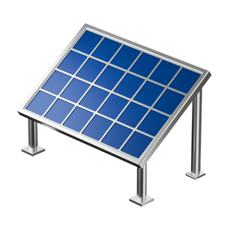 Tilted Mount Solar Panel  3D Icon