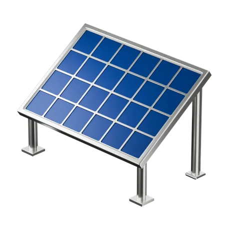 Tilted Mount Solar Panel  3D Icon