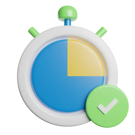 Time Stopwatch Deadline 3D Icon