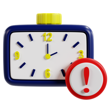 Time Alert Warning Deadline  3D Icon