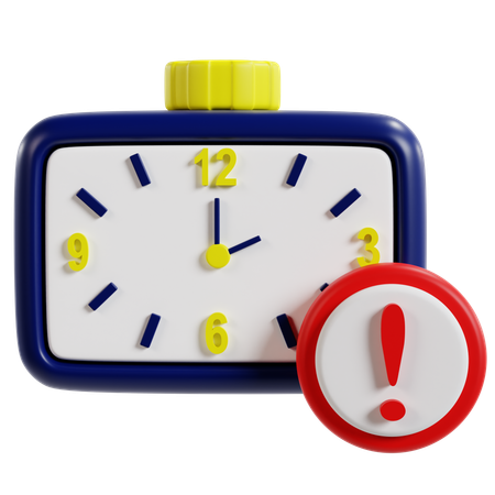 Time Alert Warning Deadline  3D Icon