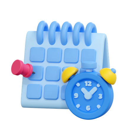 Time and date  3D Icon