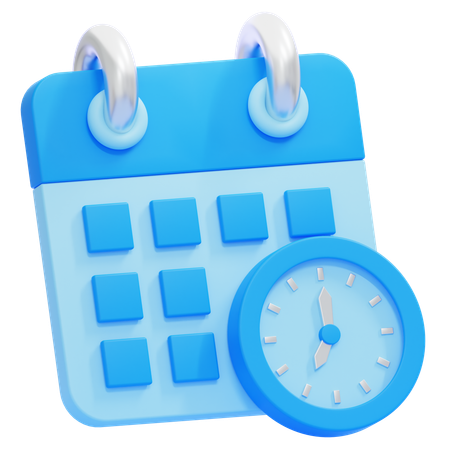 Time and Date  3D Icon