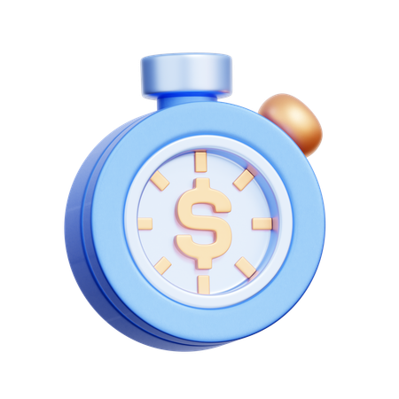 時間とお金  3D Icon
