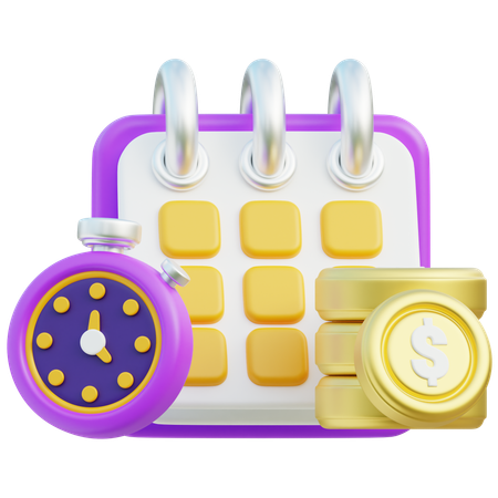 Time And Money Management Icon  3D Icon