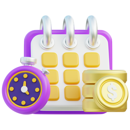 Time And Money Management Icon  3D Icon