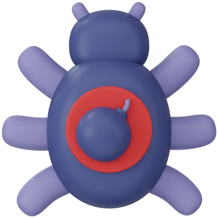 Time Bomb Virus 3 D Icon Render 3D Icon