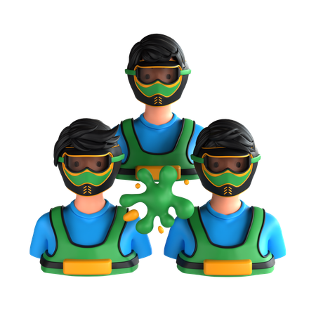 Time de paintball  3D Icon