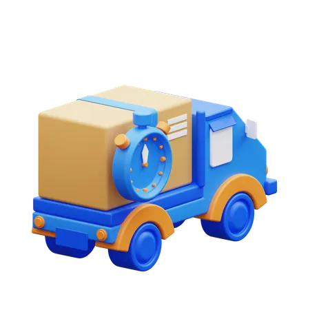 Time Delivery By Car  3D Icon