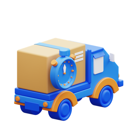 Time Delivery By Car  3D Icon