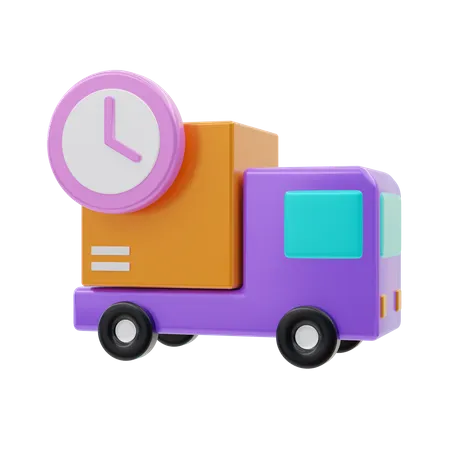 Time Delivery Truck  3D Icon