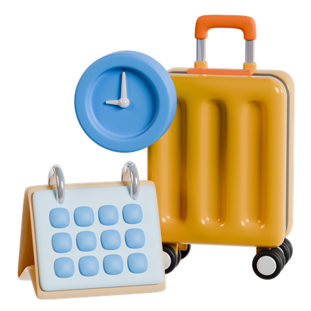 Time for Travel Luggage  3D Icon
