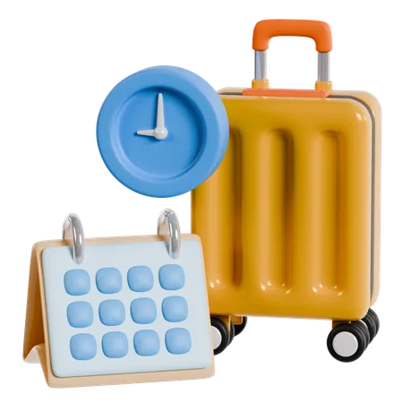 Time for Travel Luggage  3D Icon