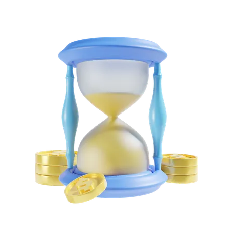 Time And Money Icon 3 D Illustration 3D Icon