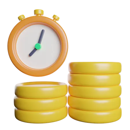 Time Is Money Clock 3D Icon