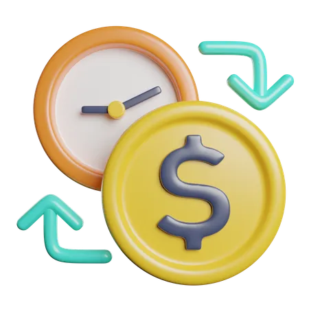 Time Is Money Clock 3D Icon