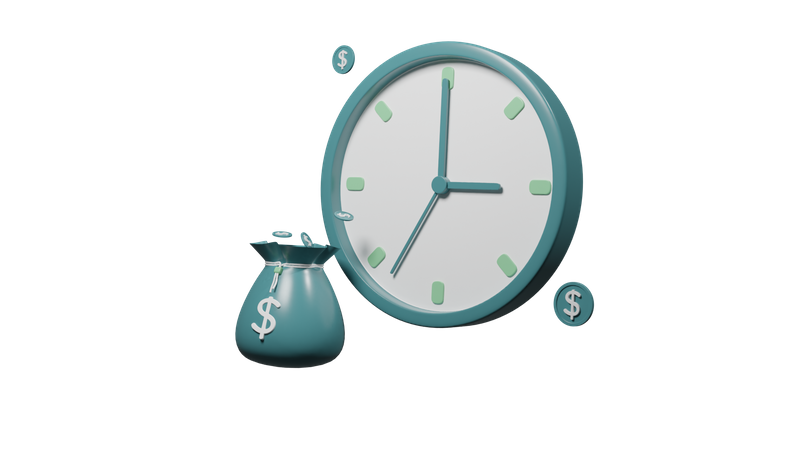 Time Is Money  3D Icon