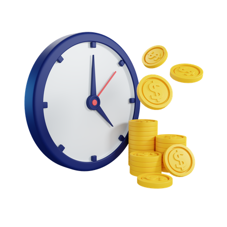 Time is money 3D Illustration