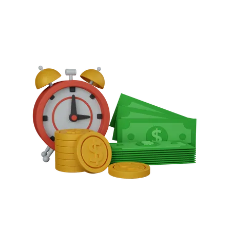 3 D Rendering Time Is Money Isolated Useful For Business Currency Economy And Finance Design 3D Icon