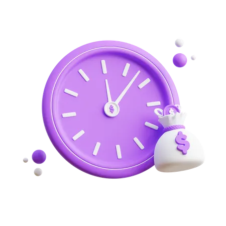 3 D Time Is Money 3D Icon