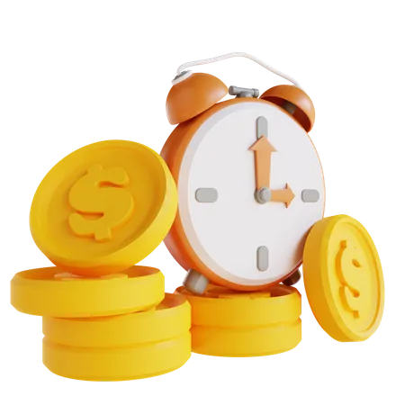 3 D Illustration Business Time Is Money 3D Icon