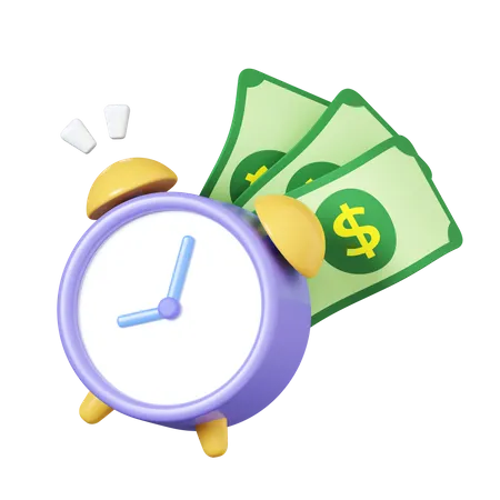 3 D Alarm Clock With Money Transfer Money To The Account Reminder Icon Isolated On White Background 3 D Rendering Illustration Clipping Path 3D Icon