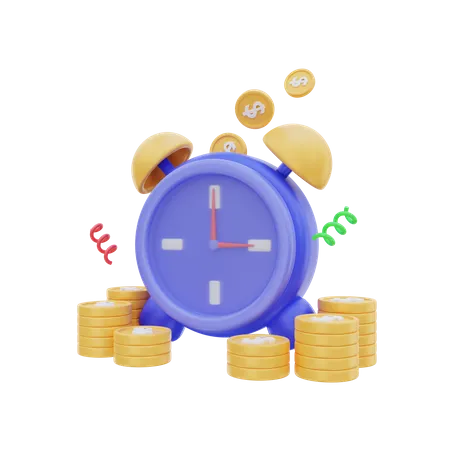 3 D Time Is Money Concept Illustration 3D Icon