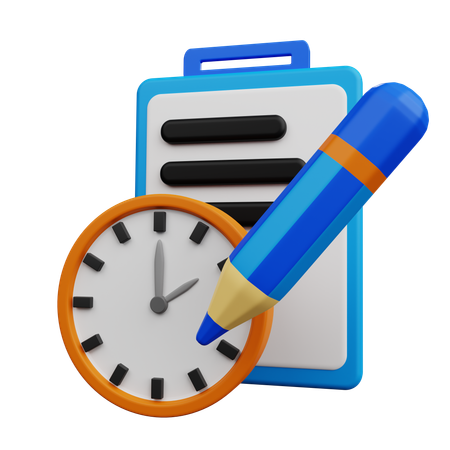 Time List  3D Icon