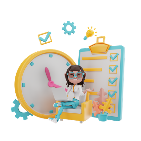 Time Management  3D Icon