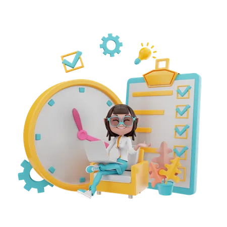 Time Management  3D Illustration