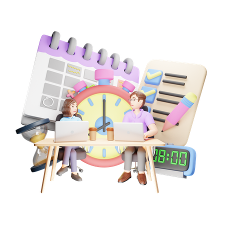 Time Management  3D Illustration