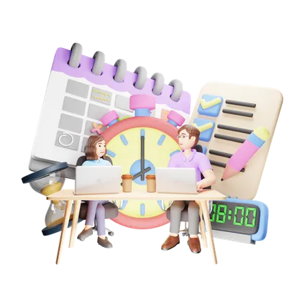 Time Management  3D Illustration