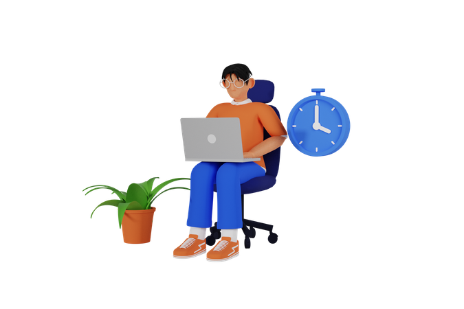 Time management  3D Illustration