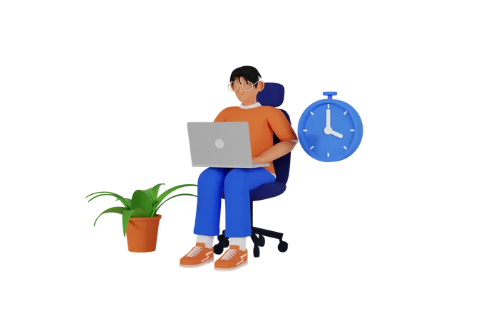 Time management  3D Illustration