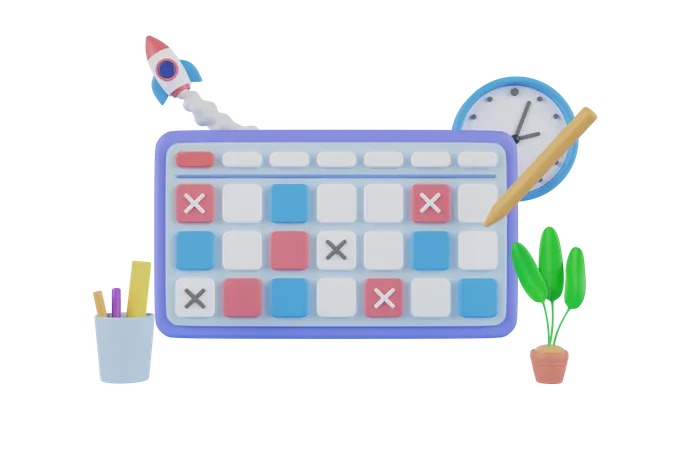 Time Management  3D Illustration